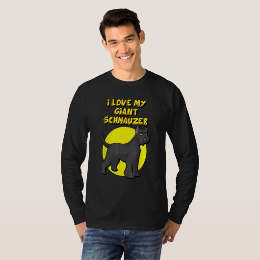 I Love My Giant Schnauzer Cropped Ears Tシャツ (正面フル)
