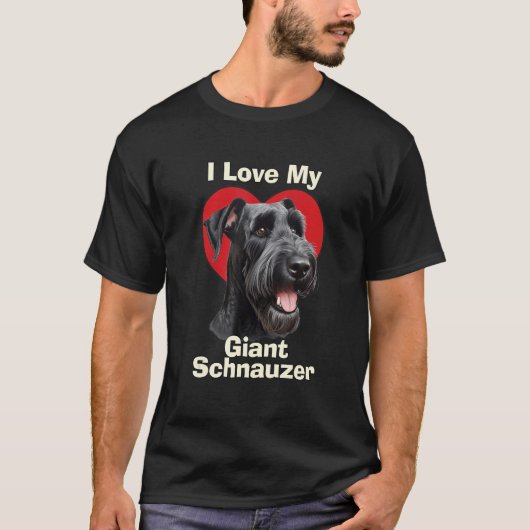 I Love My Giant Schnauzer Puppy Dog Tシャツ (正面)