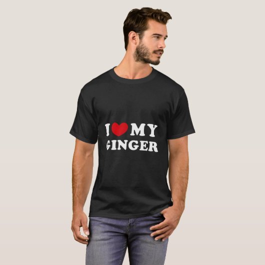 I Love My Ginger I He My Ginger Tシャツ (正面フル)