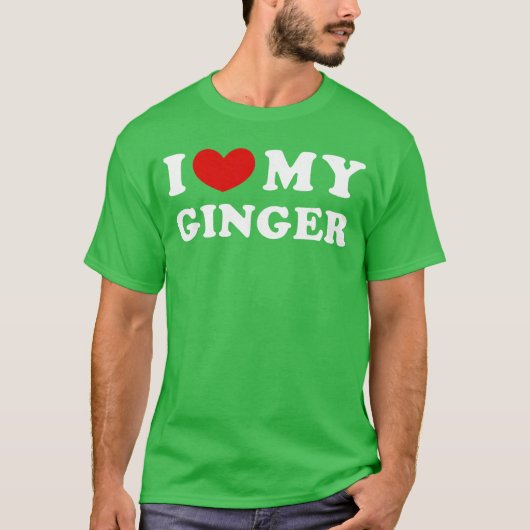 I Love My Ginger I Heart My Ginger boy Tシャツ (正面)