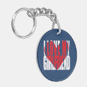 I Love My Giralのハート写真パーソナライズされた キーホルダー (正面左)