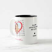 I Love My Giral赤いハートカスタム写真名 ツートーンマグカップ (正面左)