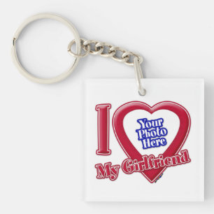 I Love My Giral Photo赤いハート キーホルダー