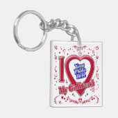 I Love My Giral Photo赤いハート キーホルダー (正面左)