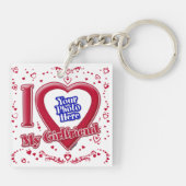 I Love My Giral Photo赤いハート キーホルダー (裏面)