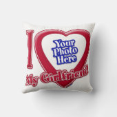 I Love My Giral Photo赤いハート クッション (裏面)