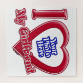 I Love My Giral Photo赤いハート ジグソーパズル (横)