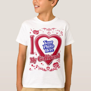 I Love My Giral Photo赤いハート Tシャツ
