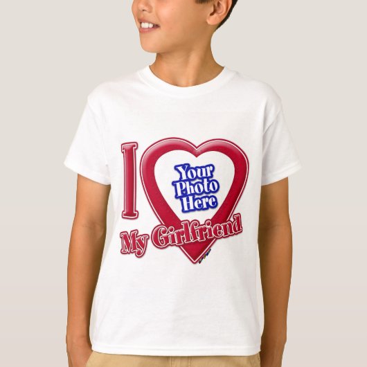 I Love My Giral Photo赤いハート Tシャツ (正面)