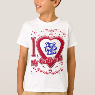 I Love My Giral Photo赤いハート Tシャツ