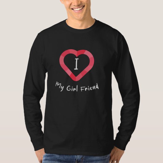 I Love My Girl Friend|赤いハート Tシャツ (正面)