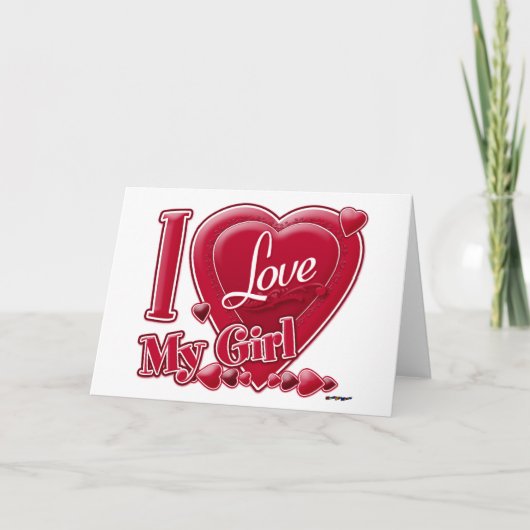 I Love My Girl Red -ハート シーズンカード (正面)
