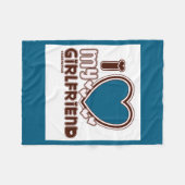 I Love My Girlfriend フリースブランケット (正面(横))