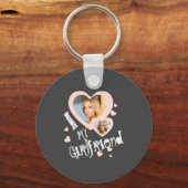 I Love My Girlfriend Chalkboard Doodles Black Cute キーホルダー (正面)