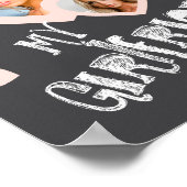 I Love My Girlfriend Chalkboard Doodles Black Cute ポスター (角)