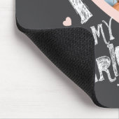 I Love My Girlfriend Chalkboard Doodles Black Cute マウスパッド (コーナー)