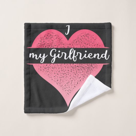 I Love My Girlfriend Custom ウォッシュタオル (ウォッシュタオル)