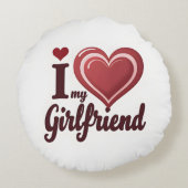 I Love My Girlfriend Custom ラウンドクッション (裏面)