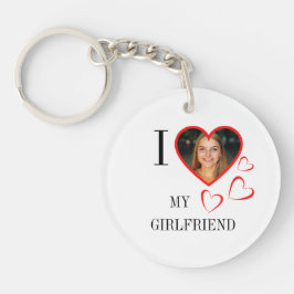  I Love My Girlfriend Custom Heart Your Photo キーホルダー