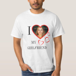  I Love My Girlfriend Custom Heart Your Photo Tシャツ