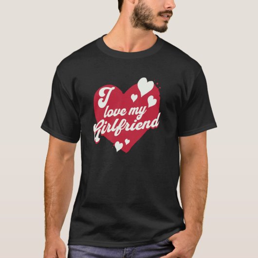 I love my Girlfriend Heart Partner Tシャツ (正面)