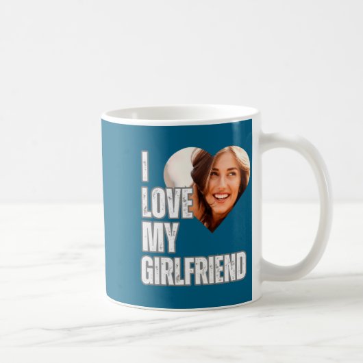 I Love My Girlfriend Heart Photo Boyfriend Gift  コーヒーマグカップ (右)
