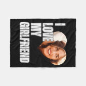 I Love My Girlfriend Heart Photo Boyfriend Gift  フリースブランケット (正面(横))