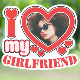 I Love My Girlfriend Personalized Photo Text シール