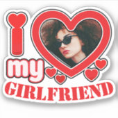 I Love My Girlfriend Personalized Photo Text シール (正面)