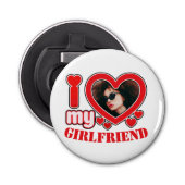 I Love My Girlfriend Personalized Photo Text 栓抜き (正面)