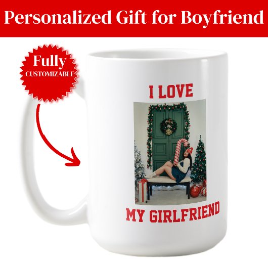 I Love My Girlfriend Photo Classic Mug Gift コーヒーマグカップ