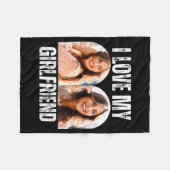 I Love My Girlfriend Photo Funny Boyfriend Gift  フリースブランケット (正面(横))