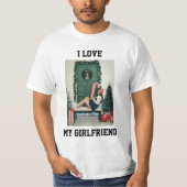 I Love My Girlfriend Photo Value T-Shirt Gift Tシャツ (正面)