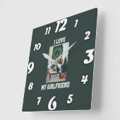 I Love My Girlfriend Photo Wall Clock Gift スクエア壁時計 (傾斜)