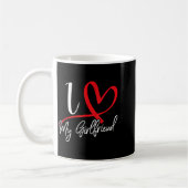 I Love My Girlfriend Red Heart Couples Valentines コーヒーマグカップ (左)