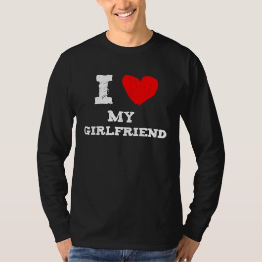 I love my girlfriend red heart girlfriend tシャツ (正面)
