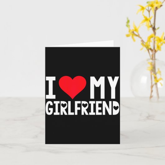 I Love My Girlfriend Shirt I Heart Girlfriend Love カード (黄色い花)