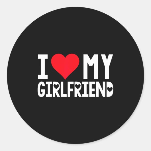 I Love My Girlfriend Shirt I Heart Girlfriend Love ラウンドシール (正面)