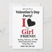 I Love My Girlfriend Valentine Party 招待状 (正面)