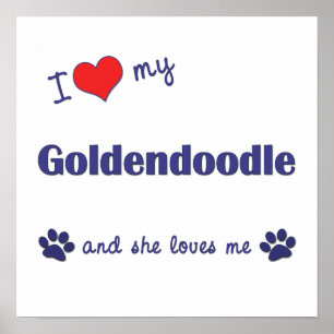 I love My Goldendoodle (Female Dog)ポスタープリント ポスター