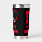 I Love My Goth Girlfriend Dripping Red Heart Photo 保温保冷タンブラー (左面)