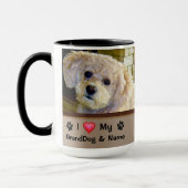 I Love My GrandDog Mugあなたの2枚の写真と文字 マグカップ (左)