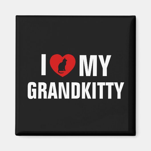 I Love My Grandkitty Cat Lover マグネット (正面)