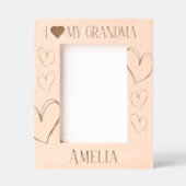 I Love my Grandma Birthday picture frame with name レーザー彫刻フレーム (正面)