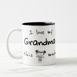 I Love my Grandma Typography Named Girl Graphic ツートーンマグカップ