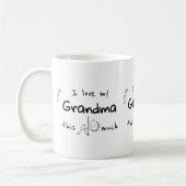 I Love my Grandma Typography Named Graphic コーヒーマグカップ (左)