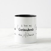 I Love my Grandma Typography Named Graphic マグカップ (中央)