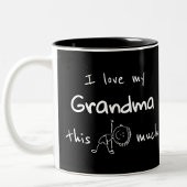 I Love my Grandma Typography Named Graphic Black ツートーンマグカップ