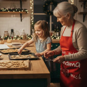 I Love my Grandma Typography Named Graphic Red エプロン