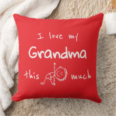 I love my grandma typography named graphic Red クッション (ブランケット)
